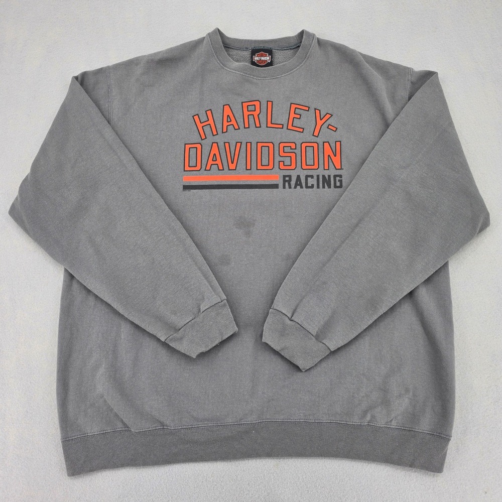 Harley Davidson Racing Sweatshirt 2XL Gray El Paso Texas Biker Crewneck 2010